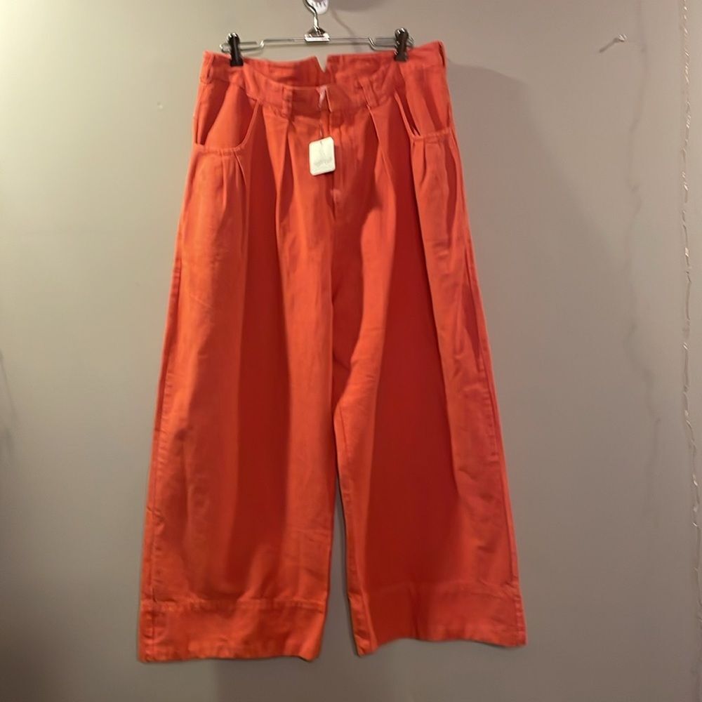 Free People Wide Leg Pants in Orange